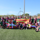 Fotografía de la euskal selekzioa junto a la selección catalana en la copa de naciones 2025
